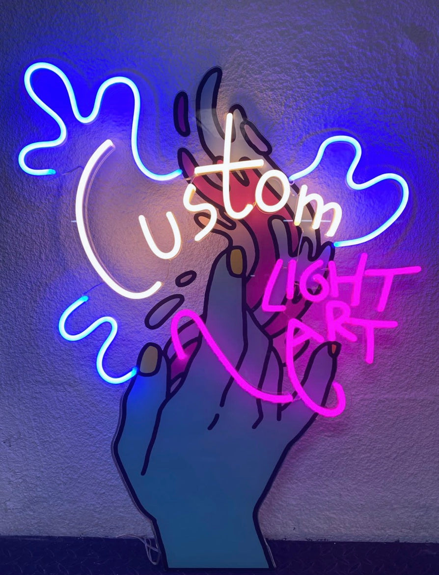 Neon Light Poster Vertical Design dxb